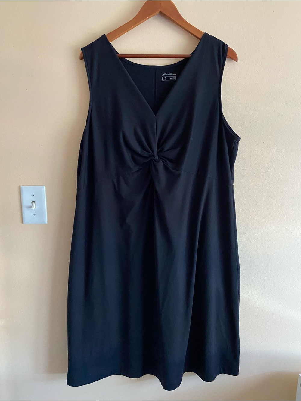 Eddie Bauer Travex Aster Tie the Knot Dress Woman 2XL Black Sleeveless Office - Picture 2 of 11